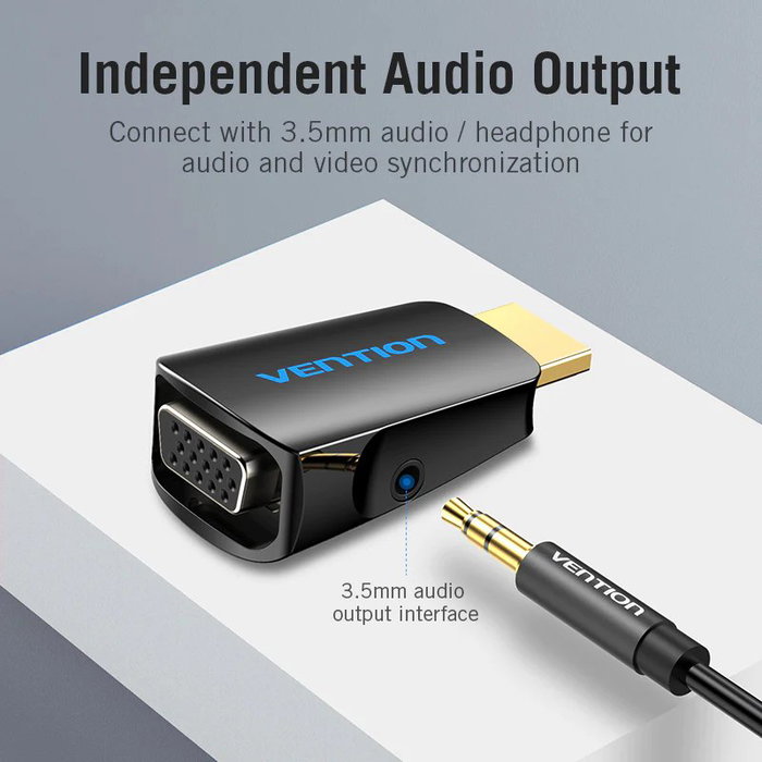 Vention Adaptador Conversor AIDB0 HDMI Macho a VGA Hembra con Audio Jack 3.5mm Vention Adaptador Conversor AIDB0 HDMI Macho a VGA Hembra con Audio Jack 3.5mm